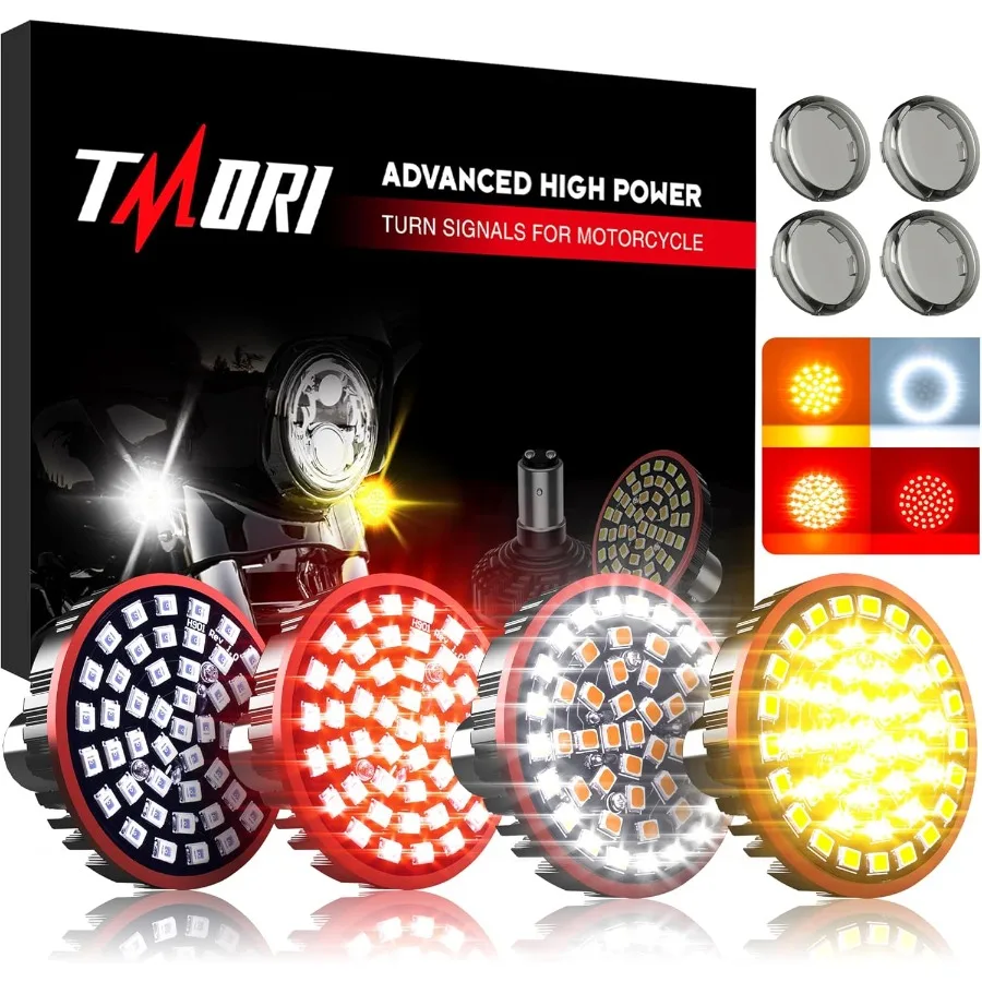 

2 Inch Bullet Motorcycle Front Rear LED Turn Signals with Smoke Lens for Harley Dyna Softail Touring Street Glide Road King 198