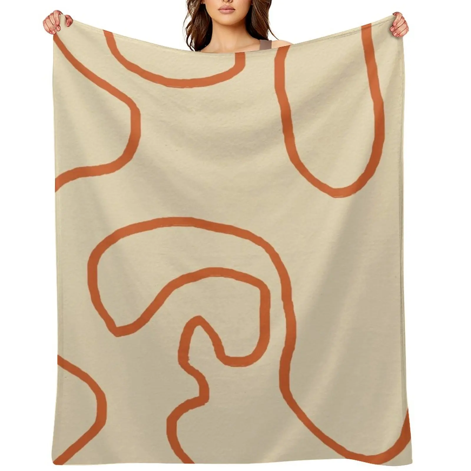 

Abstract Line Art 1 (Terracotta) Throw Blanket for winter Decorative Sofas Moving sofa bed Blankets