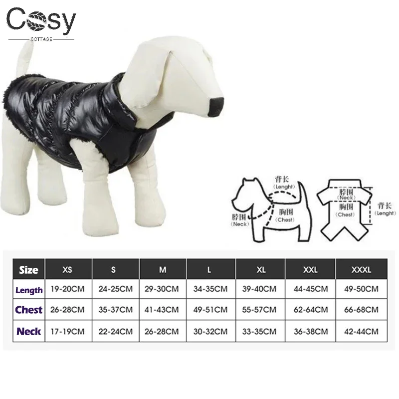 XS-3XL Pet Dog Down Jacket, Winter Down Coat for Puppy, Fleece Warm Inside Candy Color Pet Down Warm Coat Small Dog Down Clothes