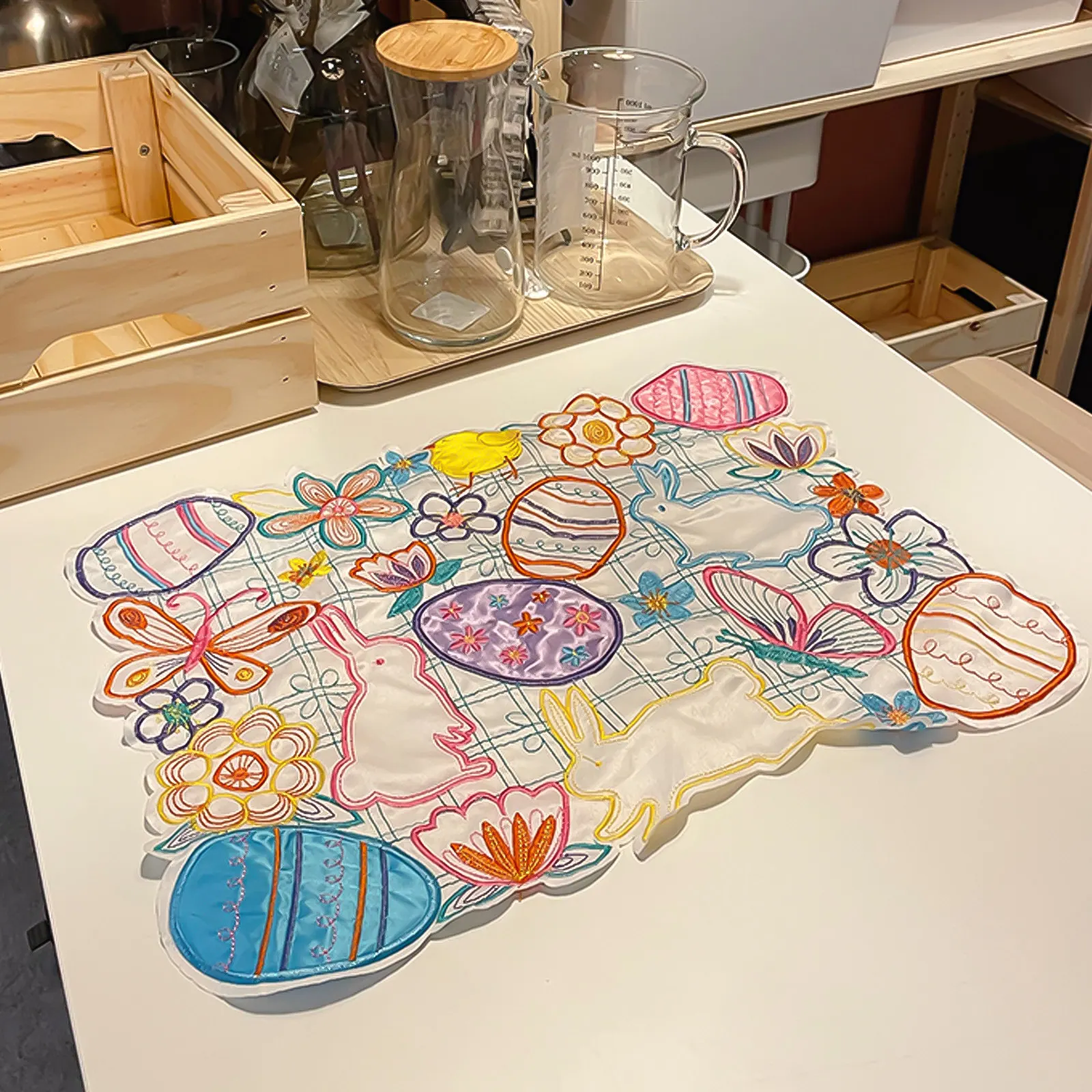 1 Stück Hasen-Osterei Tischset – Embroidery Egg Bewertung und Preis