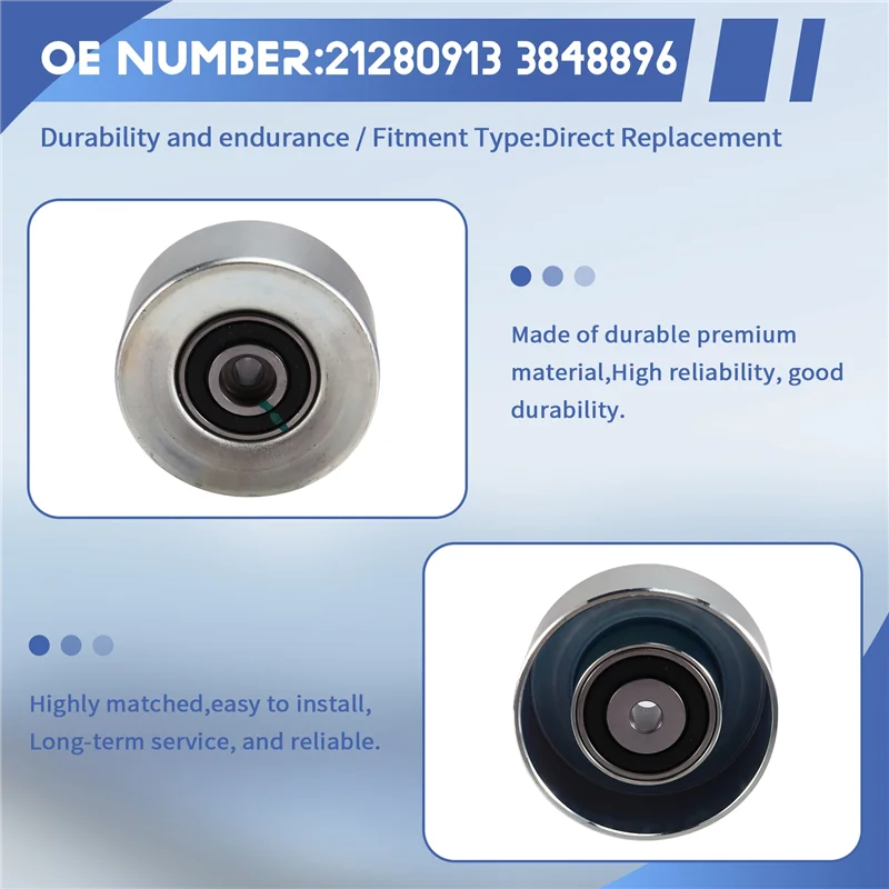 Idler Pulley Fits For Volvo Penta D4-260 300 D6-350 370 400 435- Replaces Parts 21280913 3848896