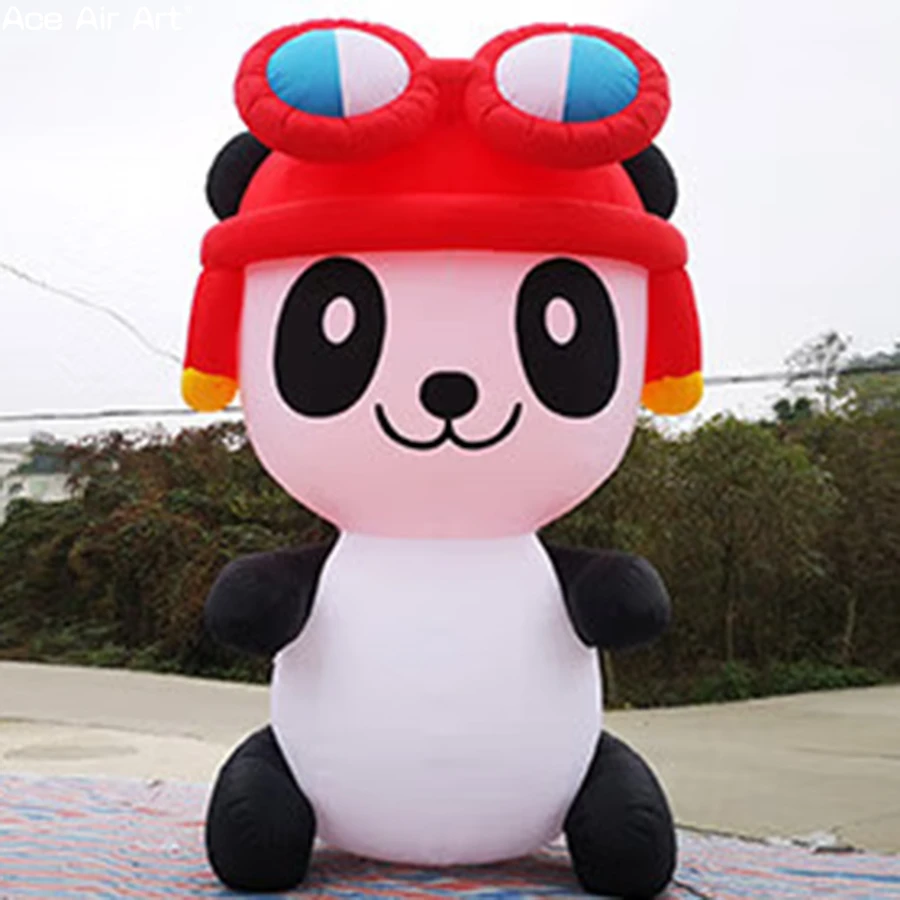 

Customizable Signs, Cartoon Characters for Welcoming Guests and Taking Photos, Giant Inflatable Pandas for Party Decorations