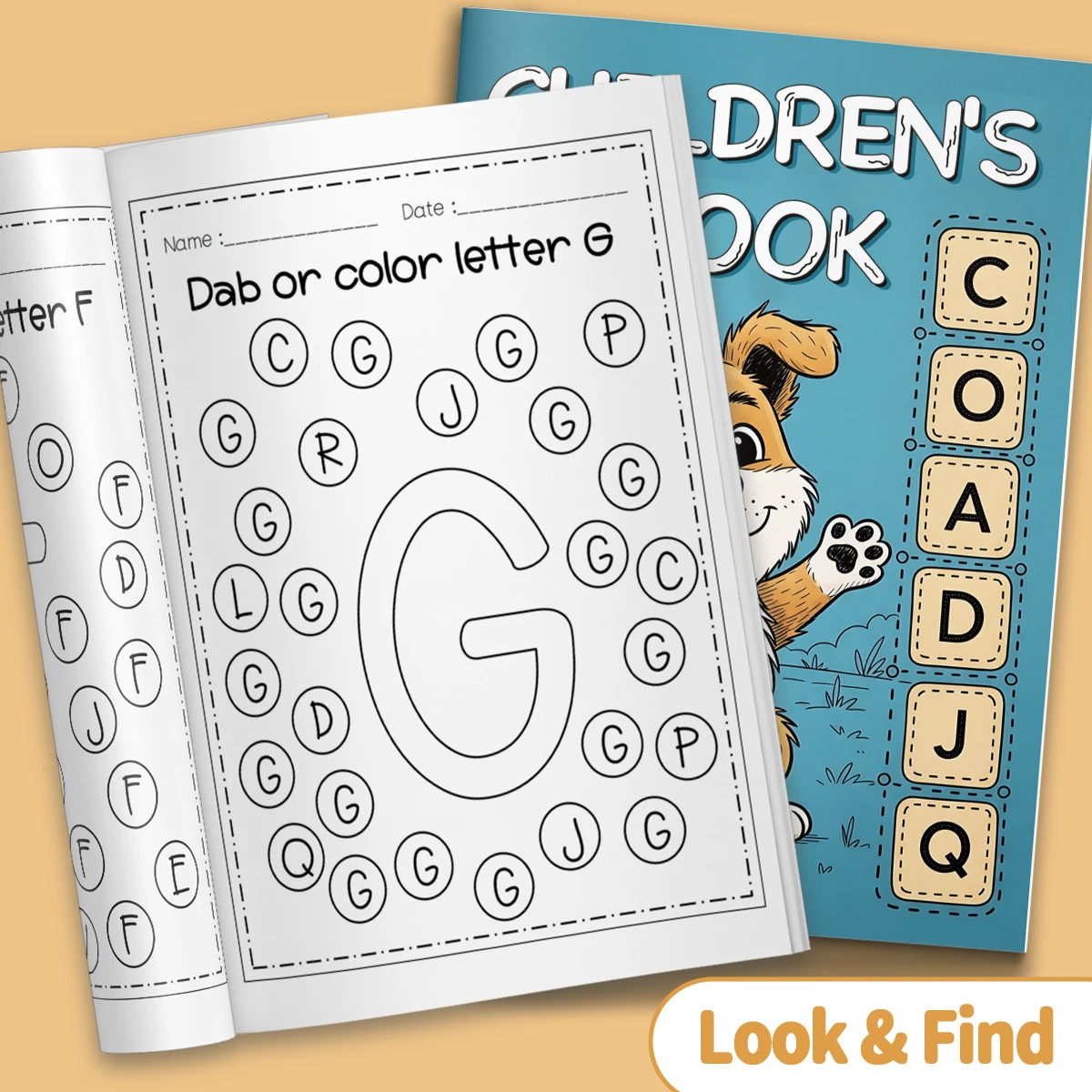 Children's alphabet coloring book, cute cartoon patterns, preschool early education workbook, boost your baby's hands-on skills