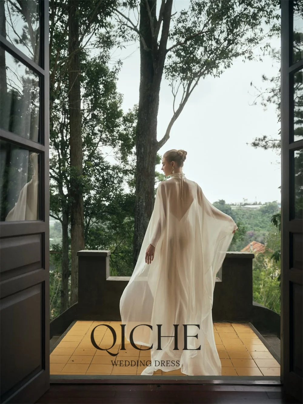 QICHE Elegant A-line Two-Pieces Wedding Dresses Women 2026 High Collar Pleat Bridal Party Gowns Customized Vestidos De Novia