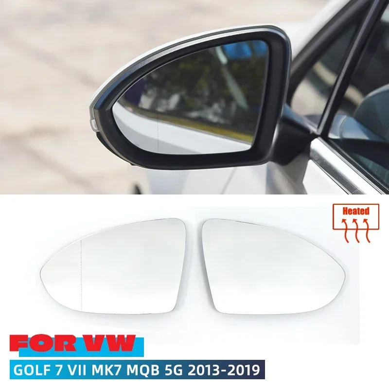 For Volkswagen VW Golf 7 MK7 / MK7.5 GTI GTD 2012-21 Touran 5T Left or Right Side Heated Wing Mirror Glass Rearview Mirror Lens