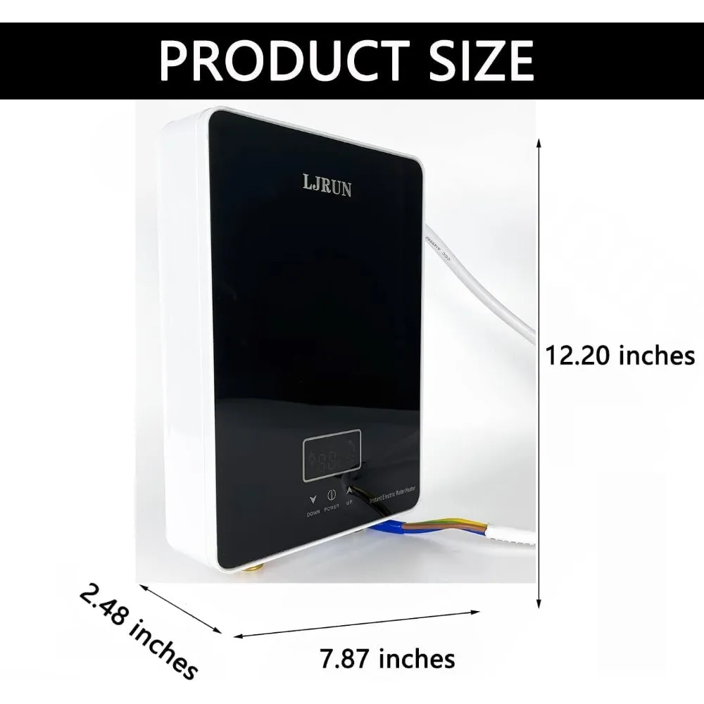 Elektryczna grzałka do wody LJRUN 240V, bezzbiornikowy podgrzewacz wody 6kW do łazienki kuchennej z technologią samodulowania