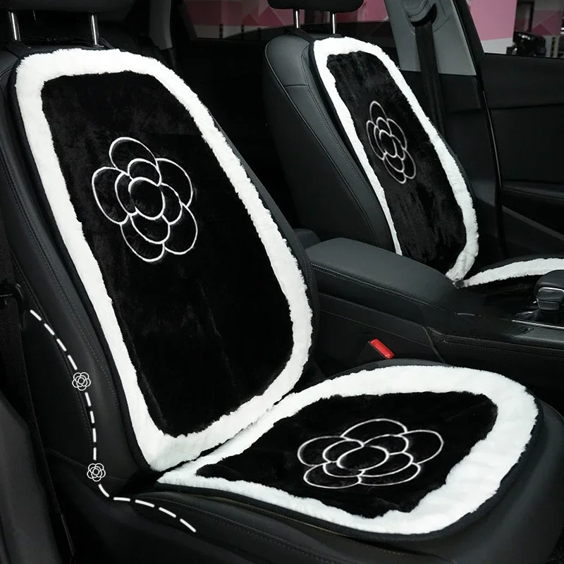 Camellia car cushion Winter plush warm car seat cushion non-slip comfortable car cushion universal
