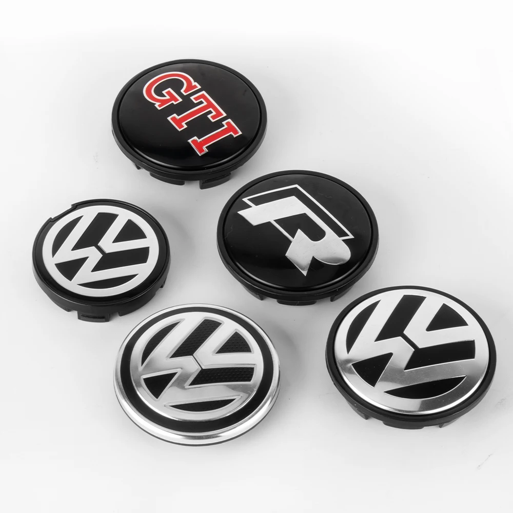 4Pcs 56MM/65MM/66MM For Volkswagen Original Hub Caps Car Tire Hub Center Cap Badge Sticker Accessories For Polo GTI R Line Bora