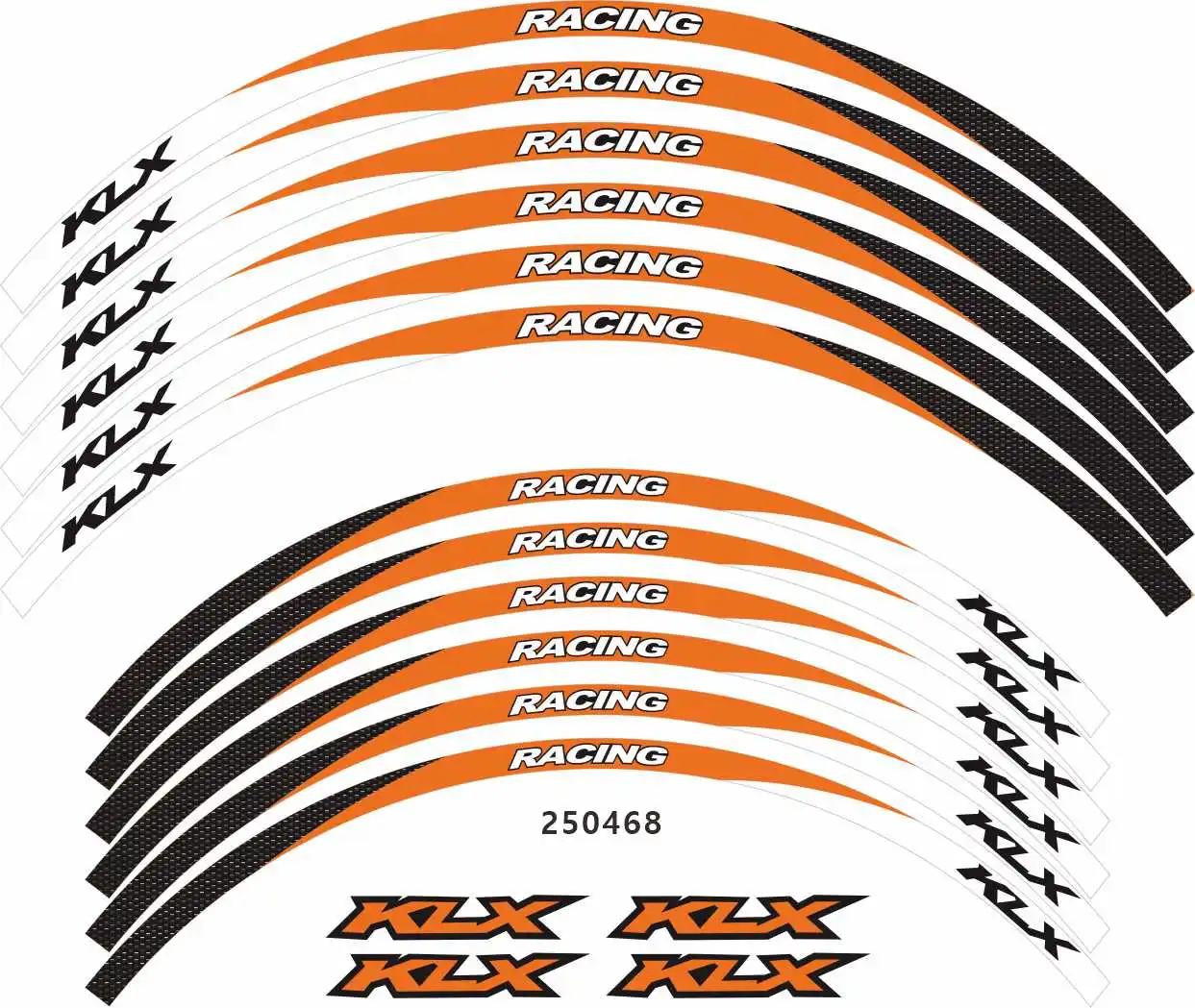 Motorcycle tire inner ring reflective stripe stickers multicolor waterproof decals for KAWASAKI KLX 450R 08-16 KLX 250 H T 06-14