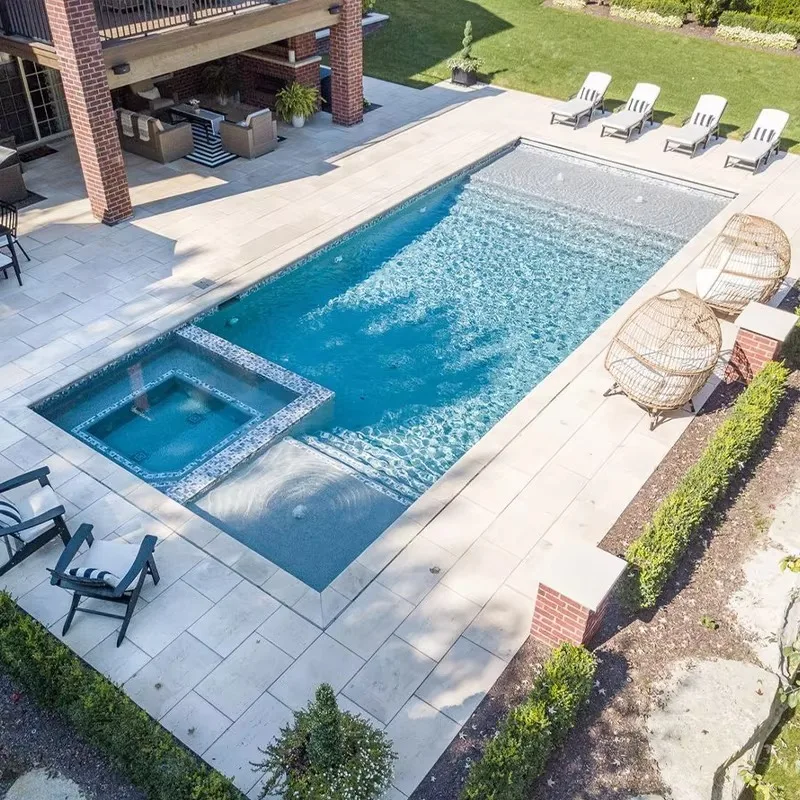 Customized Big Hot Tub Garden Surface Mounted Tanning Pools Swimming Outdoor Fiberglass Swim Pool Spa Swimming Pool With Cover