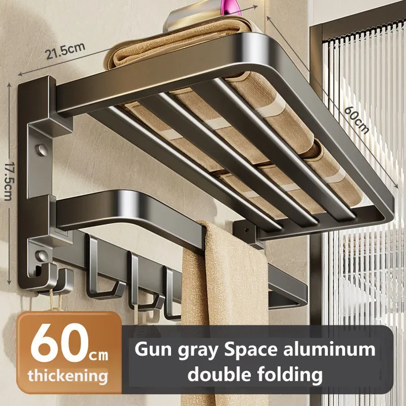 

Drying Rack Shelves Wall Shelf Kitchen Storage towel rack non perforated wall mounted for Kitchen Kitchen Accessories