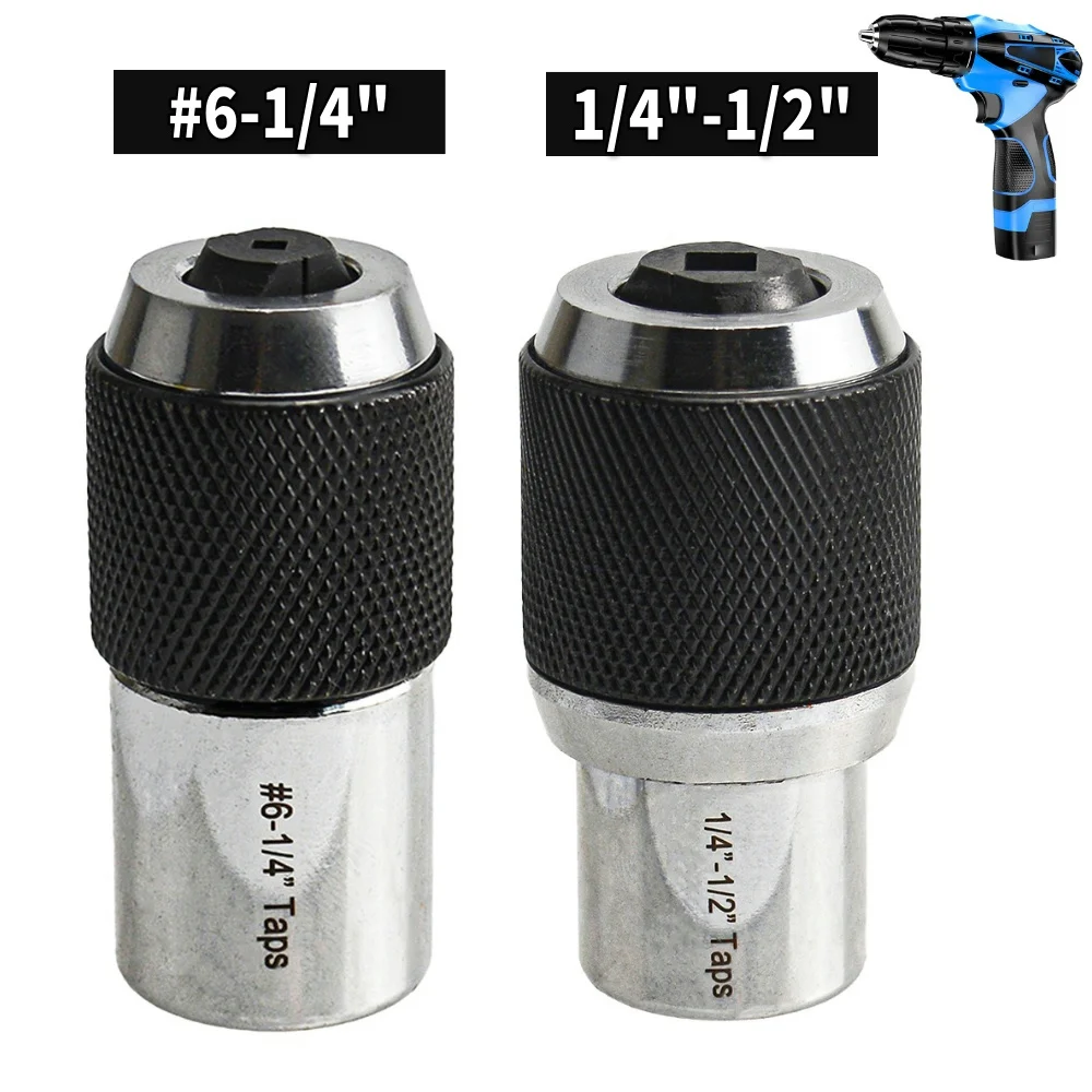 2PCS Tap Socket Ratchet Tap Wrench 3/8 inch Drive Hand Tool 1/4-1/2 Taps, 6-1/4inch Taps Tapping Socket Set Tap Socket Adapter