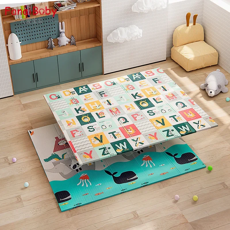 

Large Size 200cm X 180cm XPE Crawl Mat Thickened Odourless Living Room Home Mat Outdoor Outing Baby Folding Crawl Mat