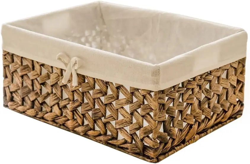 

Large Rectangular Woven Seagrass Storage Bin with Handles, Eco-Friendly and Versatile for Home Organization