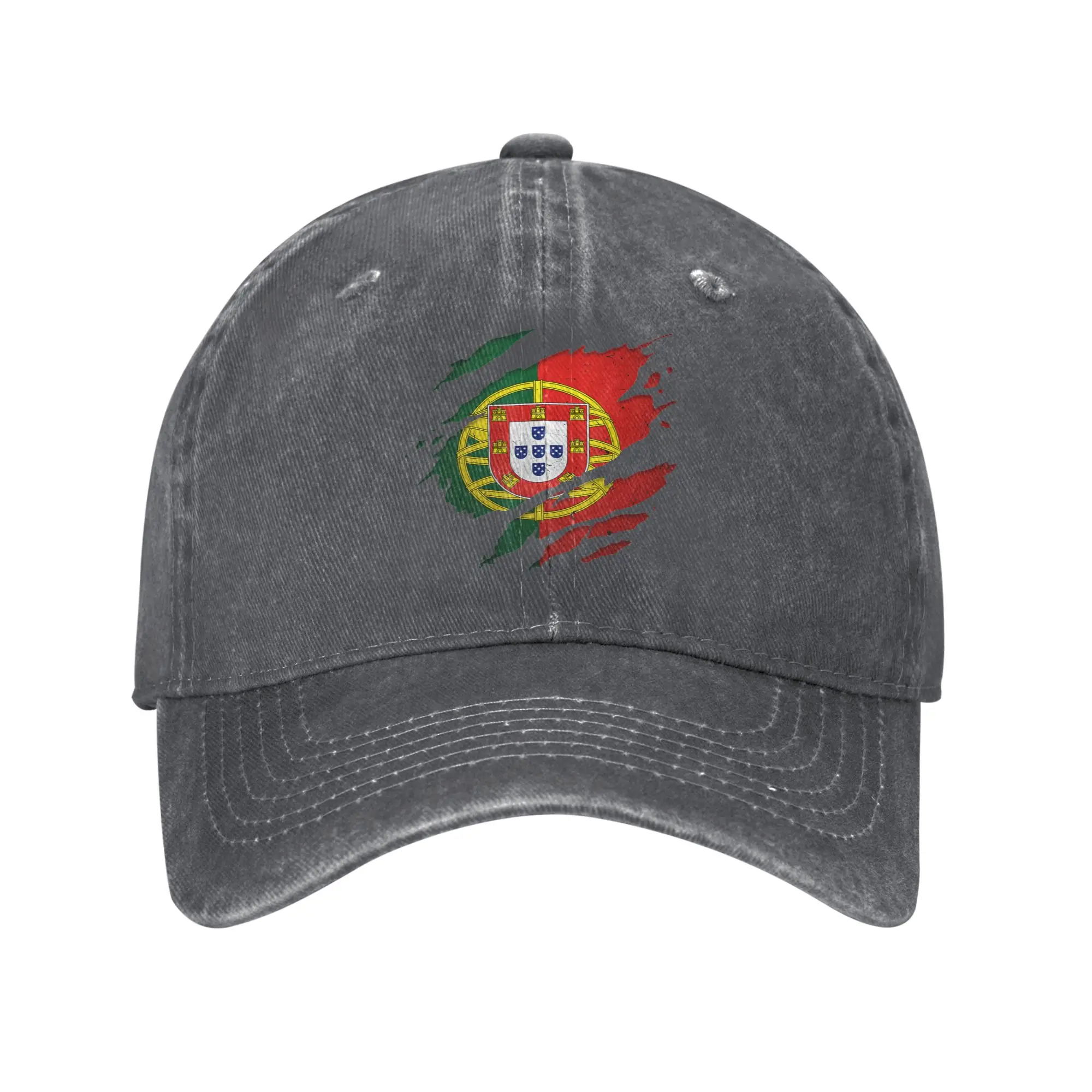 Boné de Beisebol de Algodão Lavado Ajustável da Nova Coleção Verão 2026 da Seleção Nacional de Portugal para Fãs de Futebol - Estilo Casual Esportivo