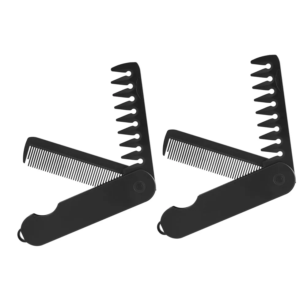 

Набор из 2 компактных складных расчесок для путешествий: с широкими и частыми зубьями, для гладкой укладки волос, универсальный инструмент для ухода, незаменимый аксессуар для мужчин и женщин