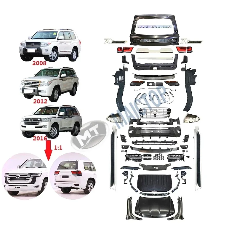 

Maictop Car Accessories 1:1 Facelift Bumper Bodykit for Land Cruiser 200 Lc200 2008-2016 Body Kit Upgrade to Lc300 2022