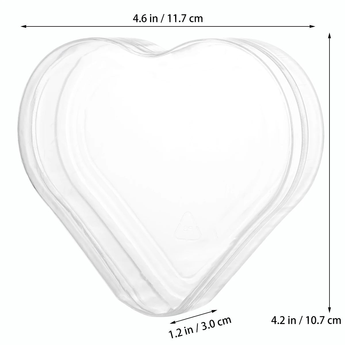 

5 Pcs Heart Shape Jewelry Box Transparent Plastic Container for Accessories Mini Storage Case Display Tool Organizing Solution