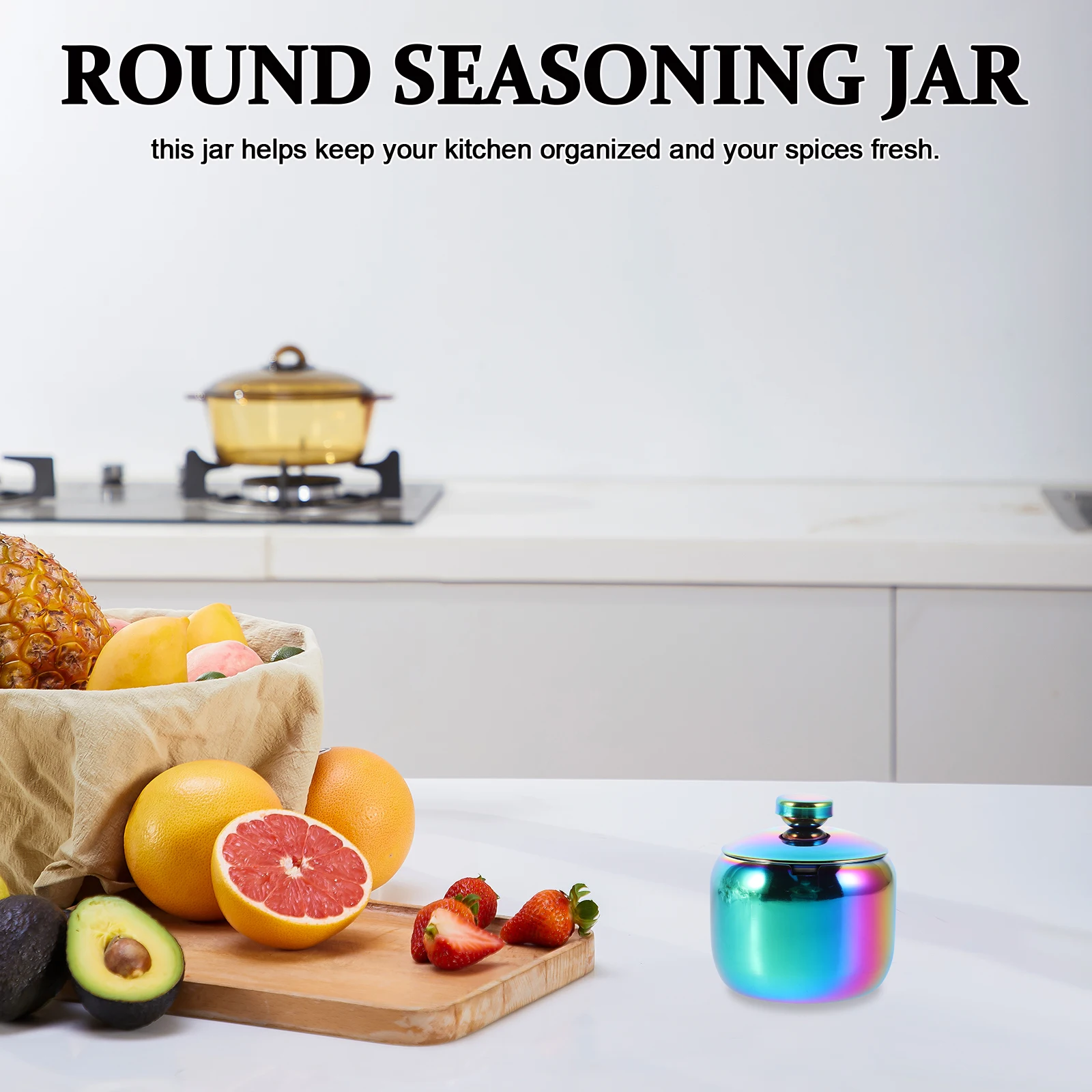 

Stainless Steel Seasoning Jar Metal Containers Spices Condiment Storage Jars Travel for Seasonings