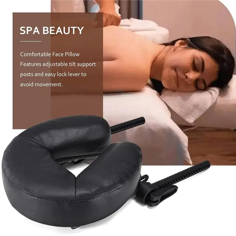 AT69 - وسادة مهد الوجه لطاولة التدليك وكرسي تدليك قابل للتعديل وسرير سبا ومسند الرأس ووسادة الوجه تدعم عالمية #5