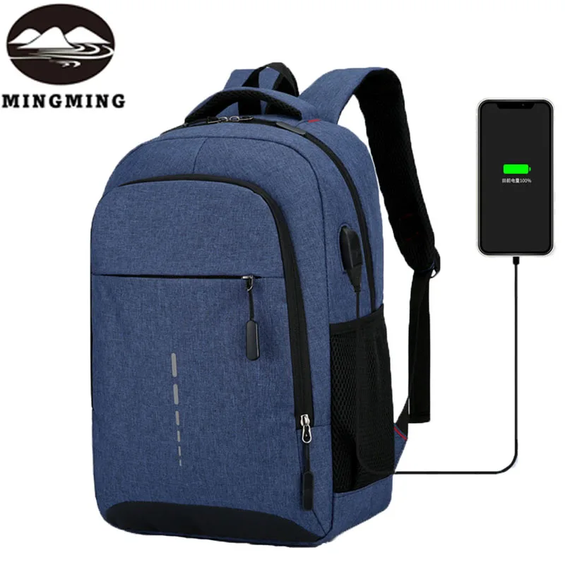 

Men Leisure Backpack Fashion USB Charging Anti Splashing Anti Scratch Durable Multi Layered Split Travel Business Leisure School