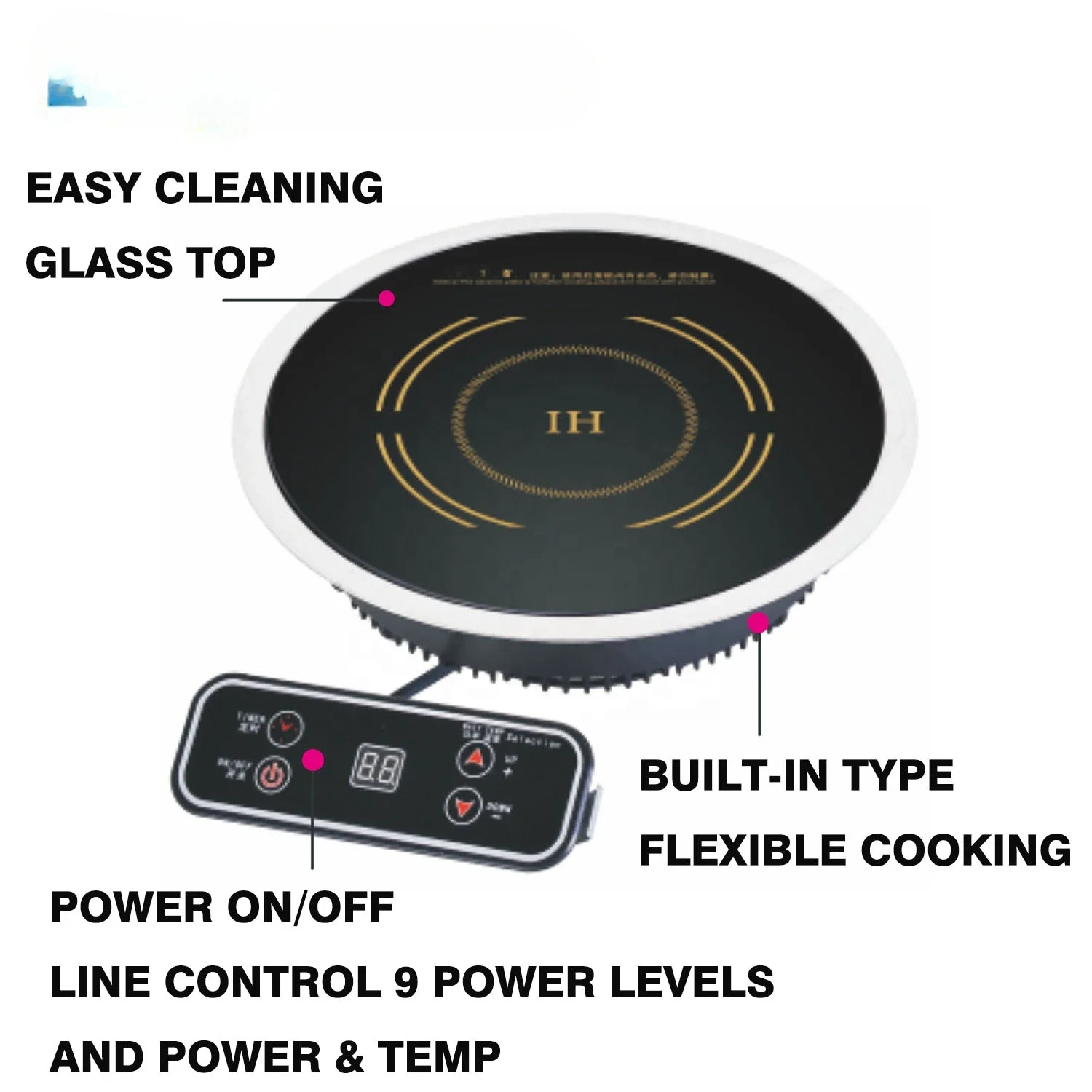 10V /1.6kw High Quality Induction Cooktop Single Burner Round Pot Household Electric Cookers Digital Induction Cooker