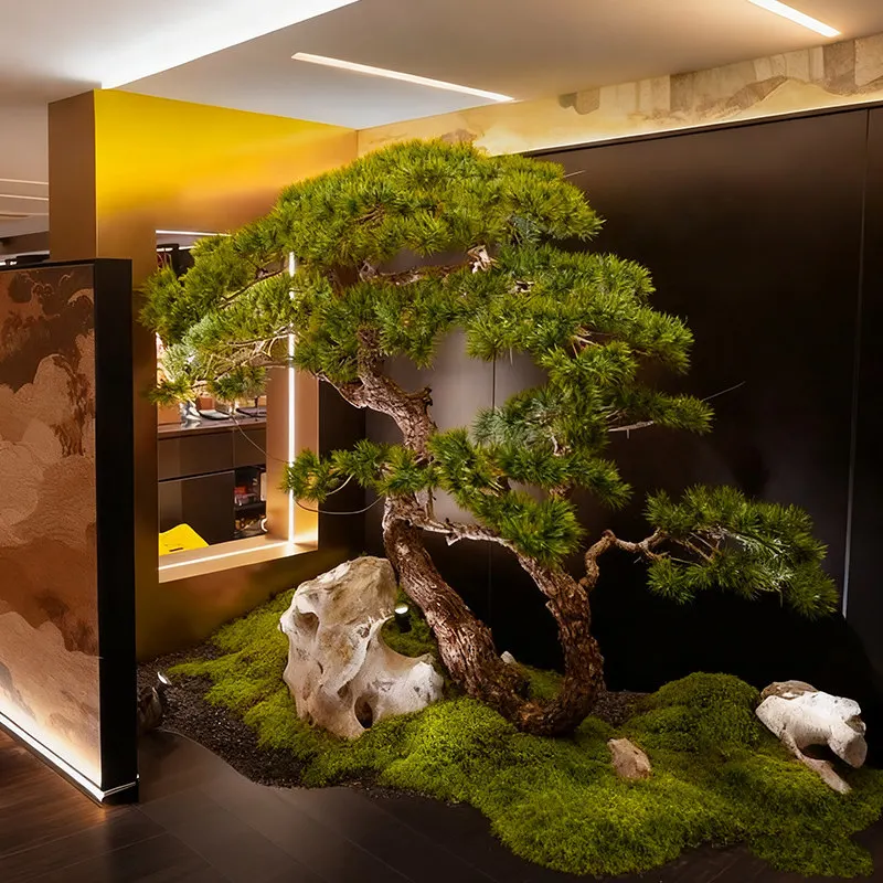 Landscape large, welcome pine landscape landscaping Zen restaurant clubhouse tea room fake green