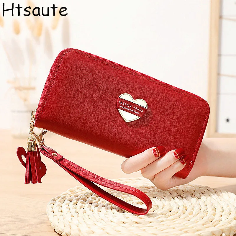 

Women Long Wallet Pu Leather Card Holder Large Capacity Hasp Zipper Coin Purse Multi Card Organizer Cell Phone Wristlet Handbag