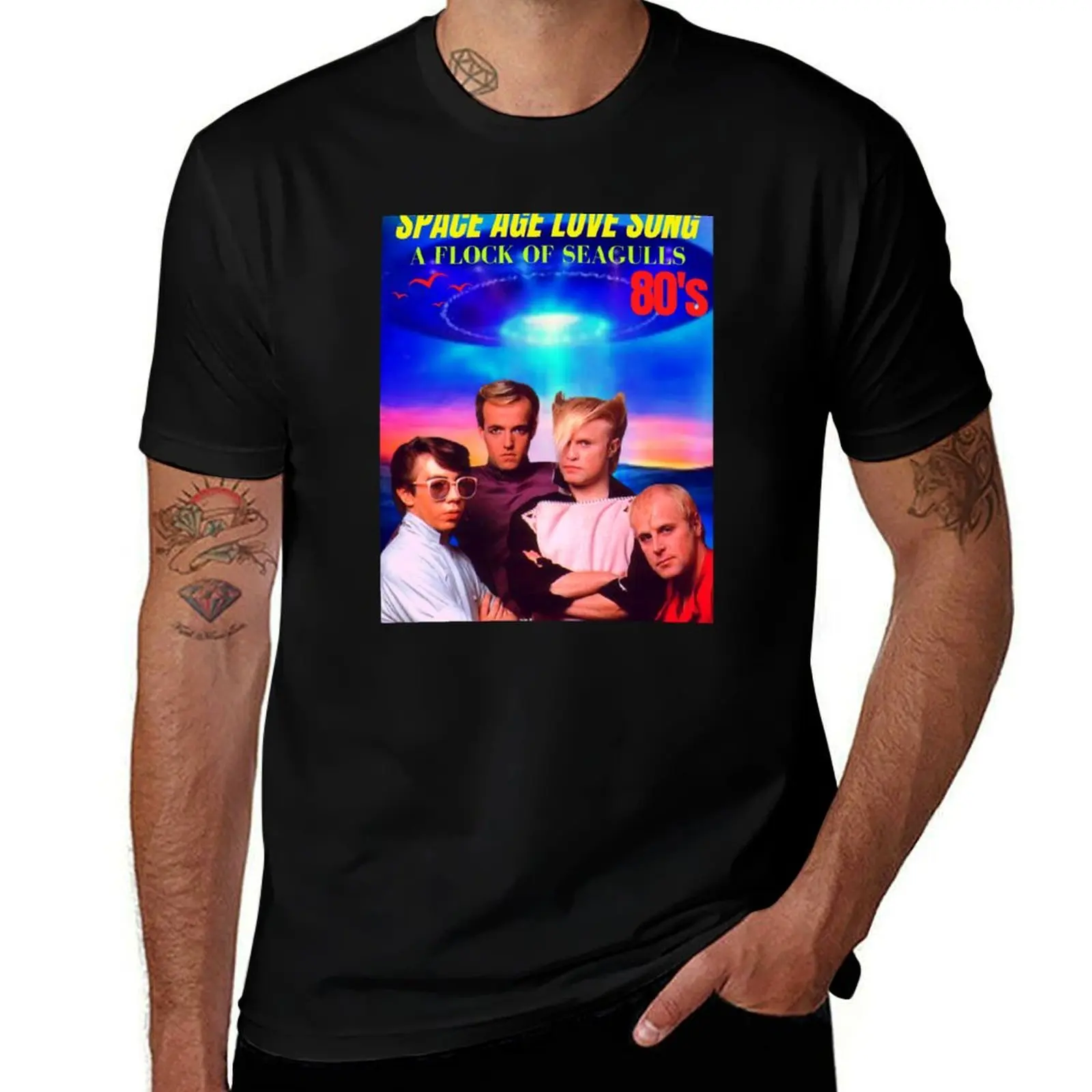 SPACE AGE LOVE SONG ( A FLOCK OF SEAGULLS ) T-Shirt Relaxed Fit Casual Short Sleeve Top T-Shirt