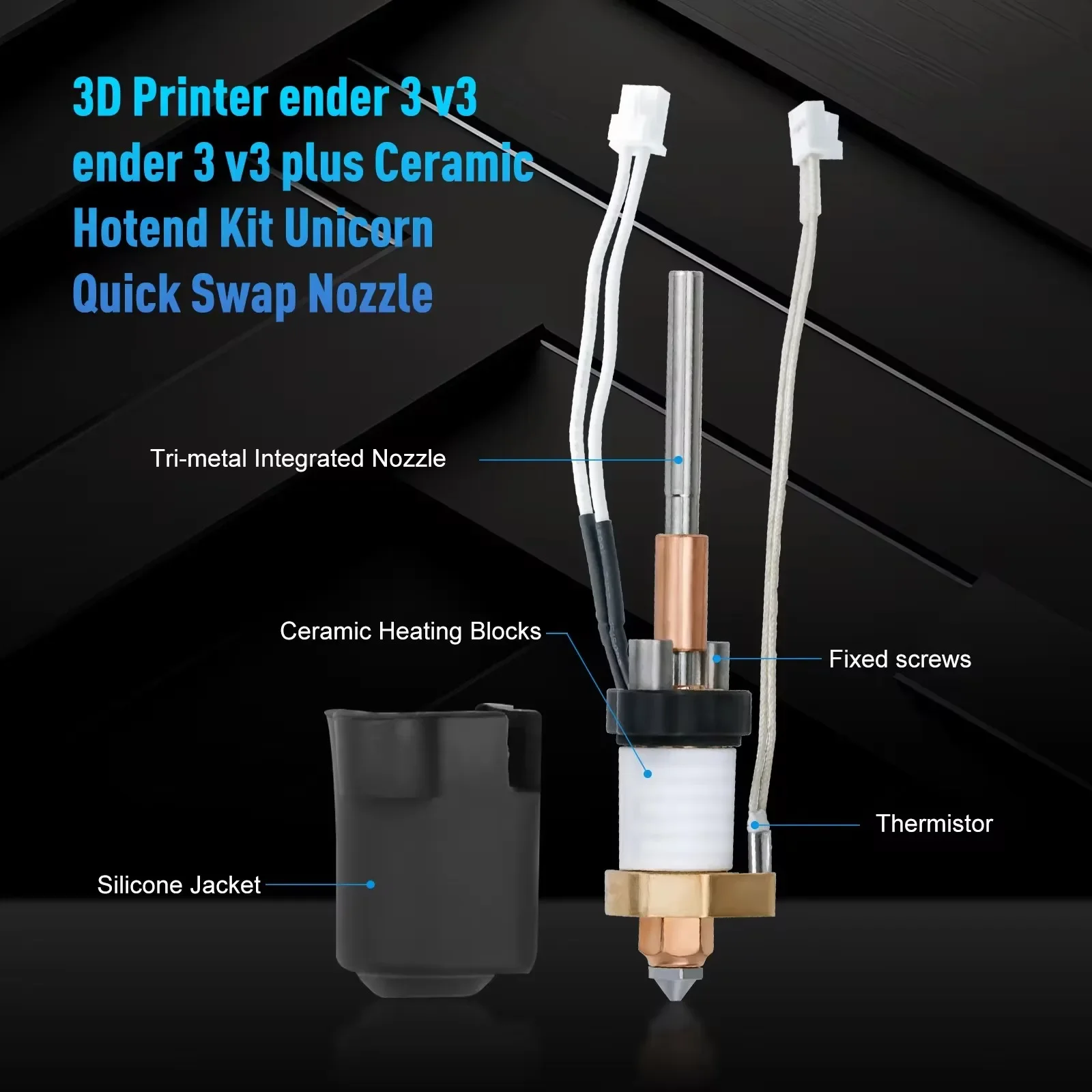 Ender 3 V3 Hotend UpgradeKits de têtes chauffantes en céramique d'impression à haut débit Kit de buses à échange rapide pour imprimante 3D Ender 3-V3 Plus