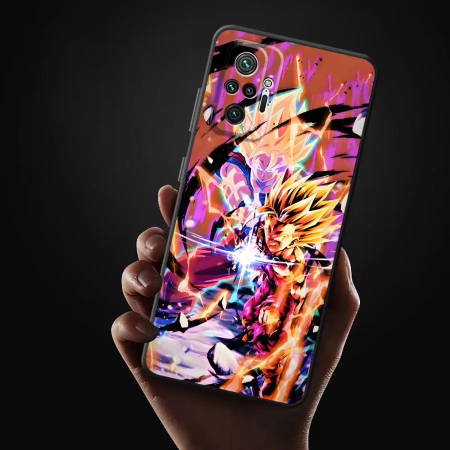 Custodia morbida nera per telefono per Xiaomi Redmi Note 12s 13 14 Pro Plus 10S 9 10 11 12 Pro 9S 7 8 11s Dragon Ball Passion Goku