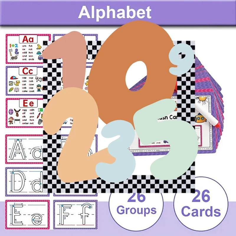 Flashcard con parole inglesi Fonetica naturale Alfabeto della prima infanzia Carte cancellabili Attività puzzle Strumenti di apprendimento interattivi