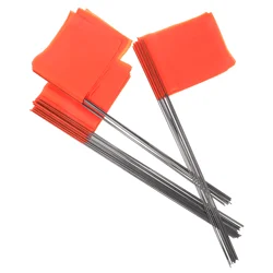 50 Pcs Flag Marker Flags Steel Wire Lawn Marking Surveying Equipment Pvc Yard Supplies Garden