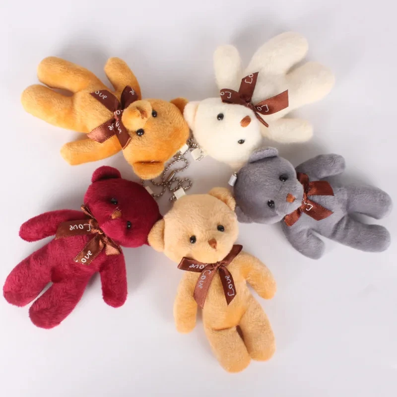 10PCS/Pack Stuffed Plush Toy Teddy Bears Mini Bear Doll Toy Keychain Bag Pendants Wedding Decoration kids Birthday Party Gifts