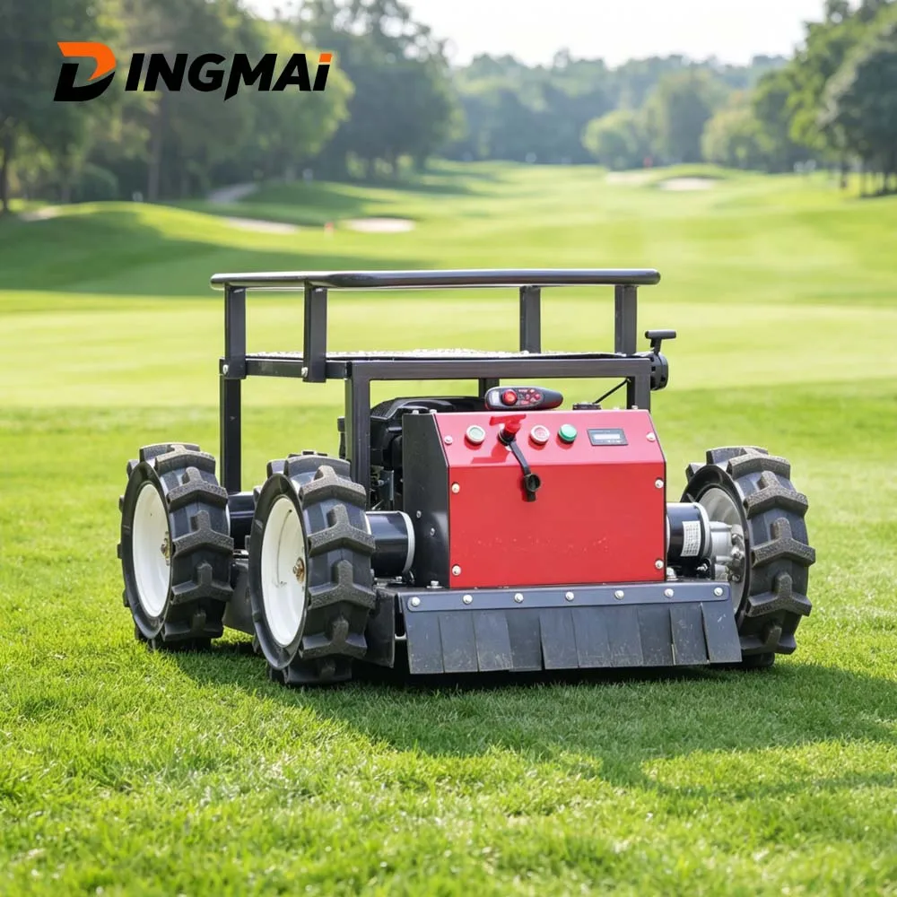 Customized 9HP Remote Tracked Lawn Mower 550mm Cutting Diameter Fixed 4.5cm Height For Motocross Dirt Bike Track Weeding