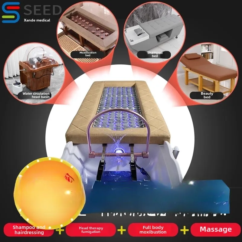 Yjq shampoo bed barber shop special hair salon smokeless fumigation water circulation head treatment bed