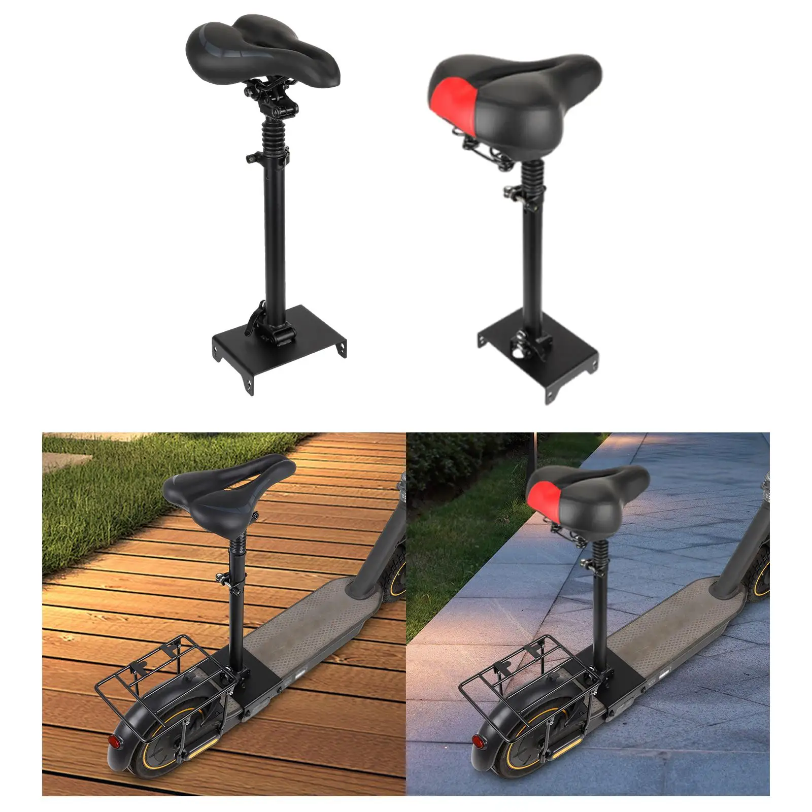 

Electric Scooter Seat Saddle Adjustable Wide Seat Electric Bike Seat (Black)