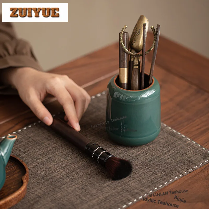 Ge Kiln Tea Six Gentlemen Traditional Tea Tool Canister Tea Tool Set Teaware Utensils White Tea Tableware Supplies Collection