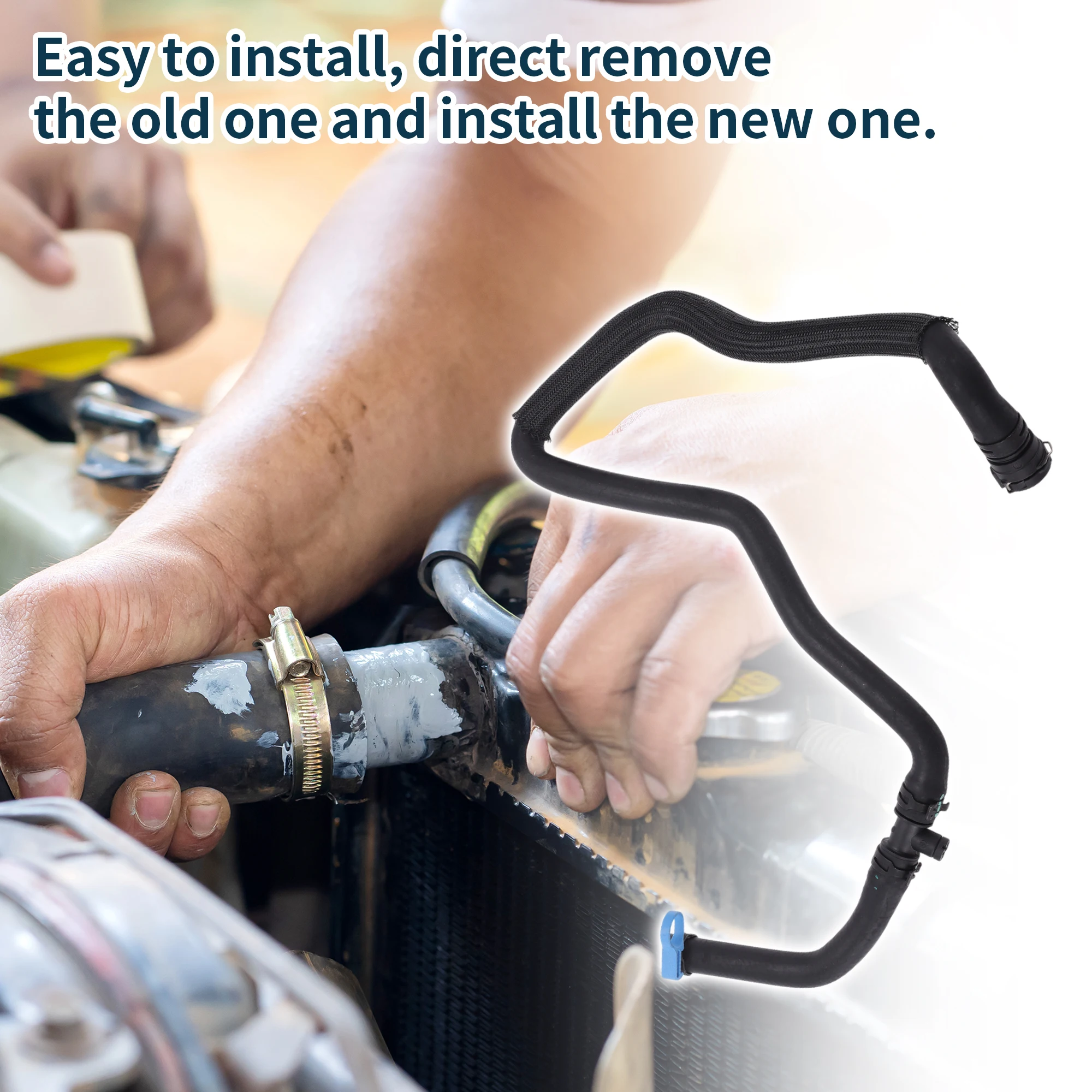 Motoforti خرطوم المبرد سخان خرطوم رقم C2D21516 لجاكوار XF 09-15 أنبوب تبريد مطاطي أسود 1 قطعة