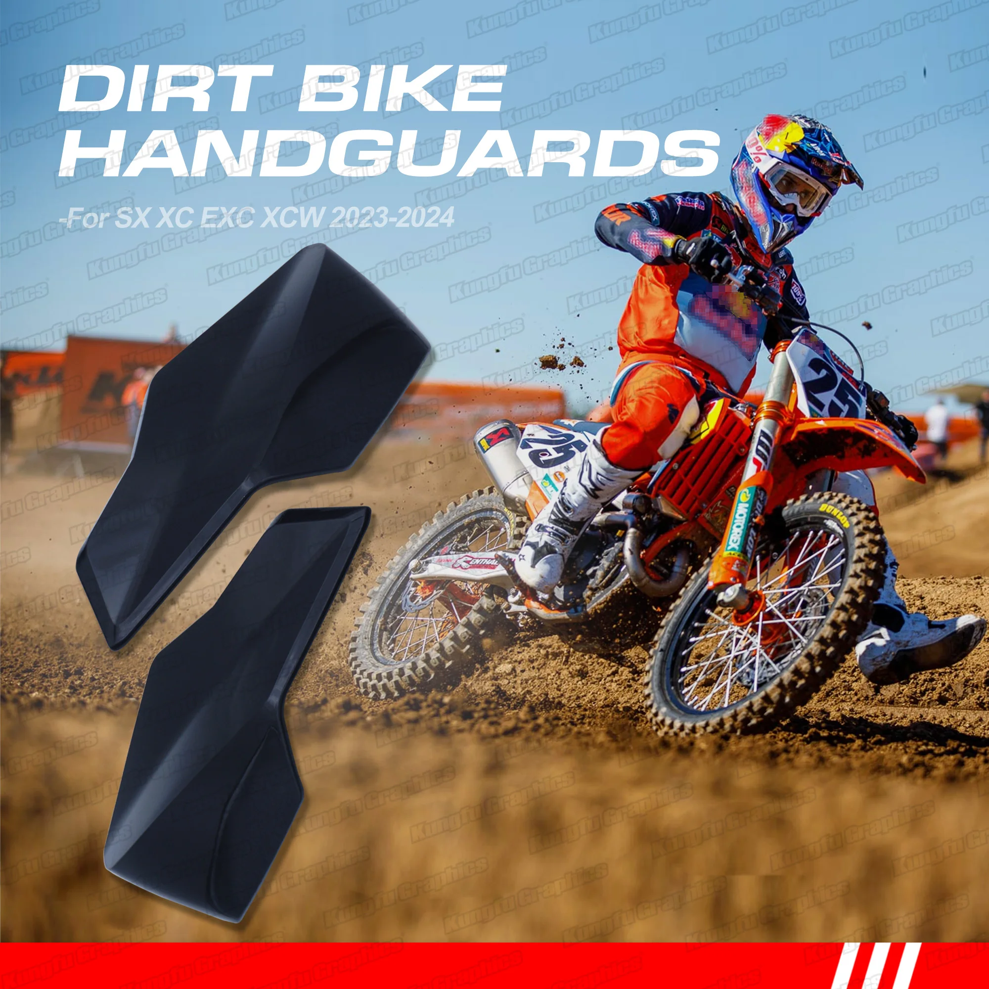 

Dirt Bike Handguards Kit Hand Guards for KTM SX SXF XCW EXC 2023 2024, Black