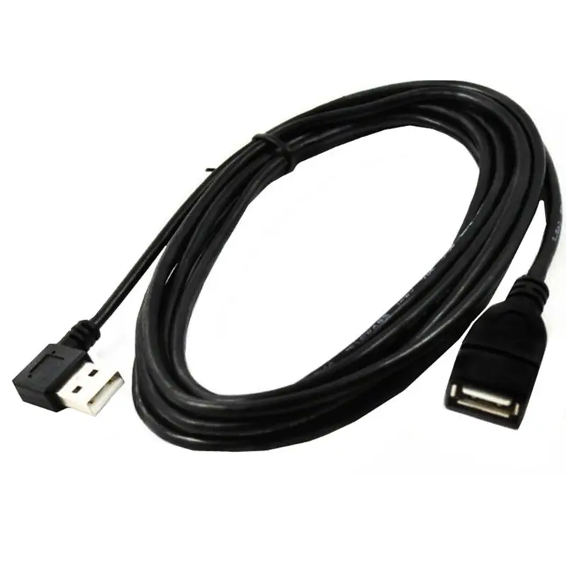 3m USB2.0 Extension Cable 90 Degree Left/Right Bend Male to Female Extension Cable USB 2.0 A Male Bend Data Cable