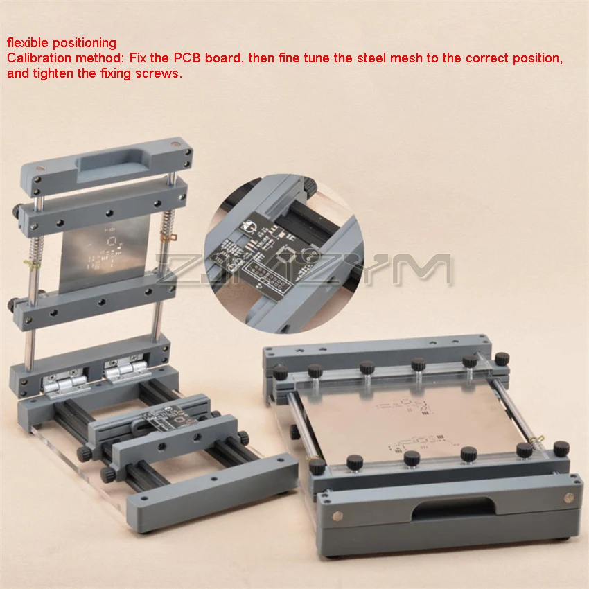 PCB Steel Mesh Solder Paste Manual Wire Printing Table Steel Sheet SMT Micro Printing Table Manual Screen Printing Machine