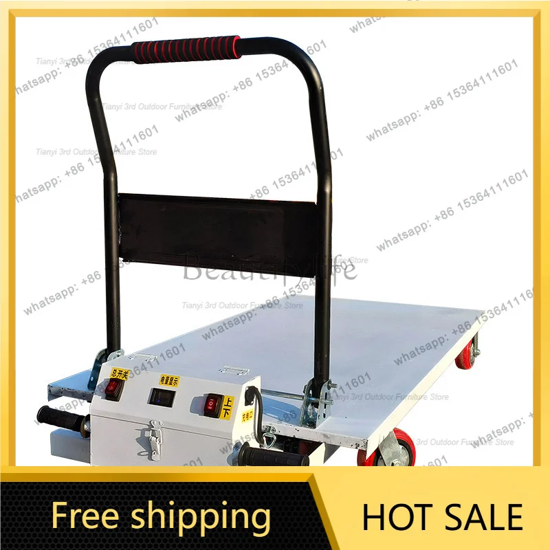 LS Boarding Platform Handcart Electric Hydraulic Lifting Portable Vehicle Handling Scissor Mobile Flatbed Industry Tool FYET