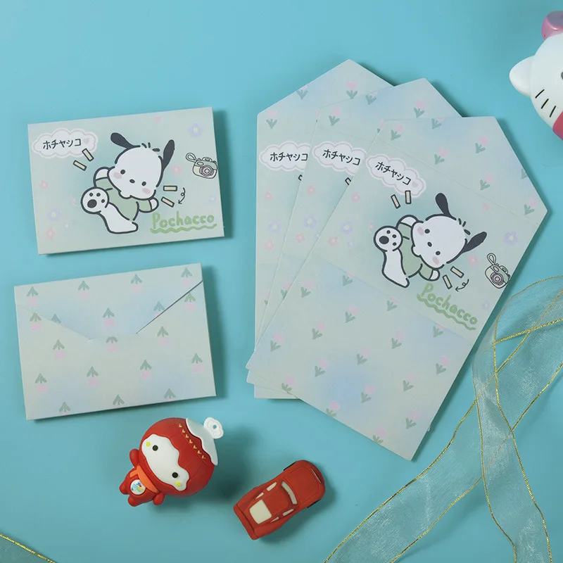 60pcs/lot Sanrio Kuromi Melody Cinnamoroll Envelope Cute Festival Message Greeting Card Memo Pad School Supplies Kids Gift