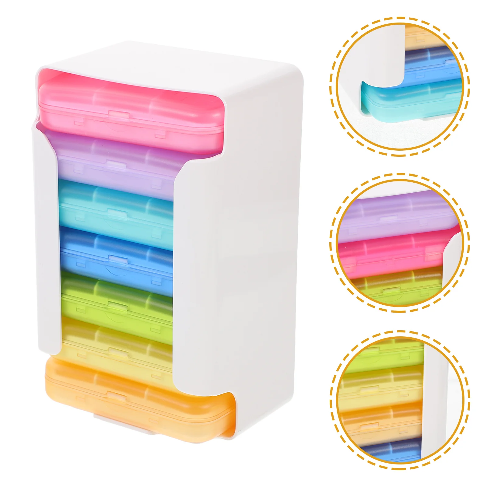 

1Set Travel Medicine Case Portable Pills Organizer Weekly Holder Durable Material Cute Organizer Case Cute Round