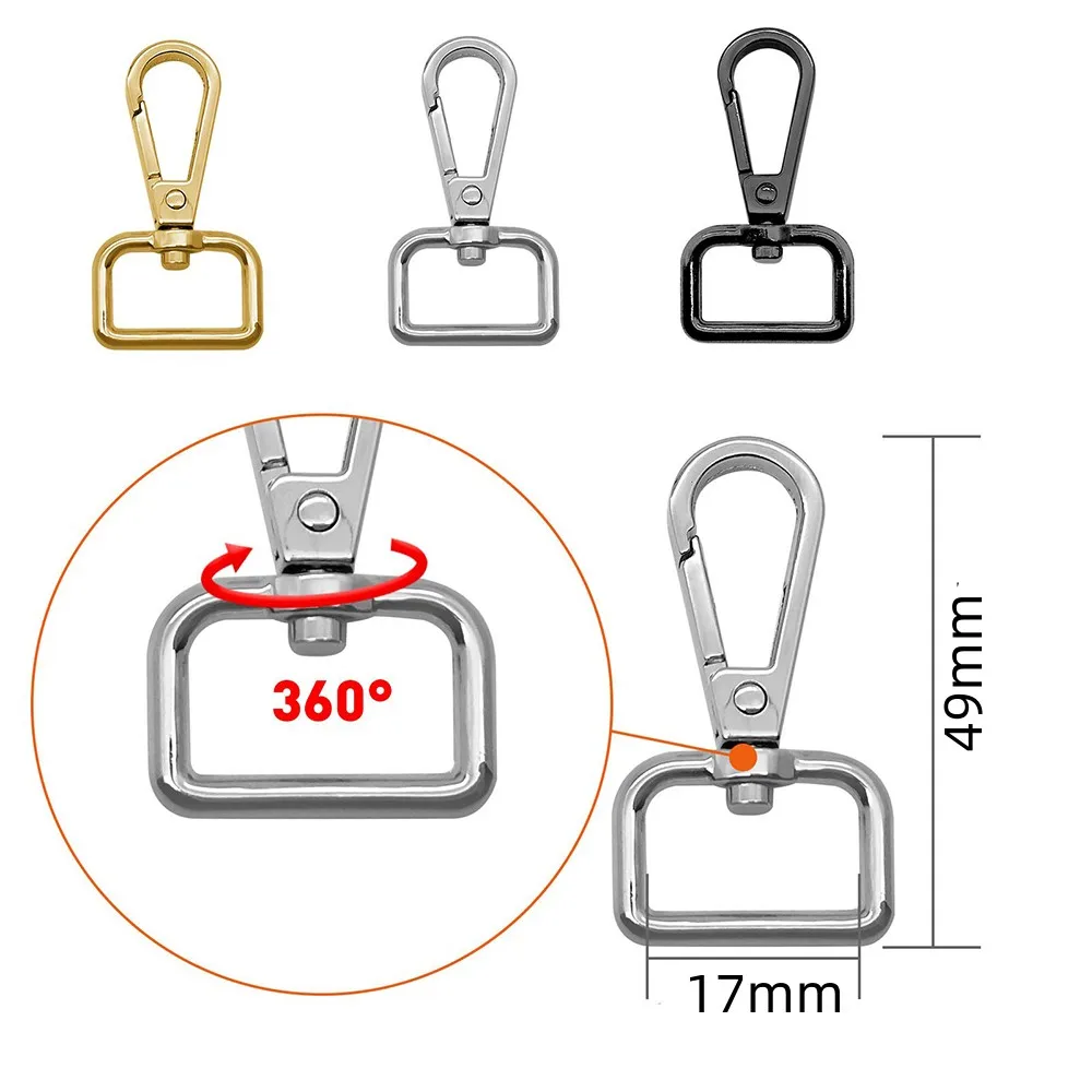 2Pcs/Set Metal Detachable Snap Hook Trigger Clips Buckles 17/19/25/32/38mm For Leather Strap Belt Keychain DIY Craft