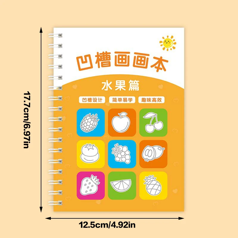 Children's toy groove drawing book, reusable groove writing board, suitable for learning numbers and letters