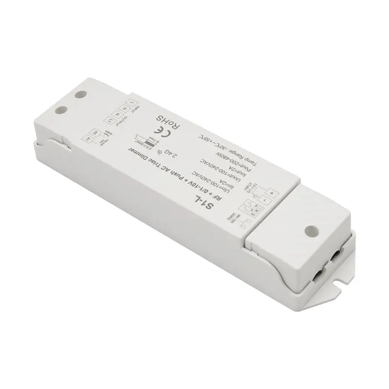 B04C-RF+ 0/1-10V+ Push AC Triac Dimmer AC110V-220V S1-L 1 CH Channel Dimmable Single Color Incandescent Led Dimmer