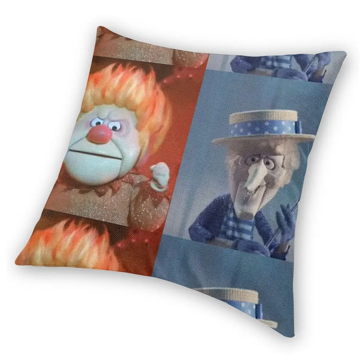 غطاء وسادة أريكة مخملي وكتان بوليستر ، غطاء وسادة مربع بسحاب ، نمط زخرفي لعيد الميلاد الأخوة ، 45x45 #4