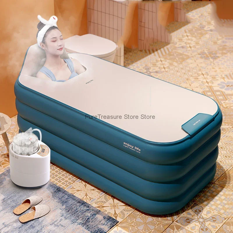 Adult Inflatable Hot Tub Sitting Armable Simple Bathtub Folding Large Comfortable Baignoire Gonflable Portable Sauna CC50YP